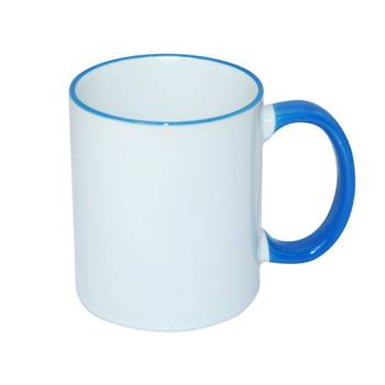 Mug 330 ml with a blue handle for sublimation - class AB - palette
