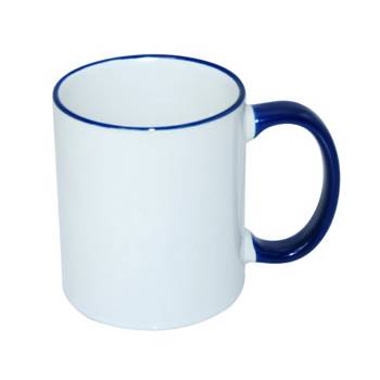 Mug 330 ml with a dark blue handle for sublimation - class AB - palette