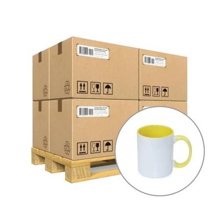 Mug 330 ml with yellow interior and sublimation handle - A+ class - palette