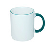Mug 330 ml with dark green handle for sublimation - A+ class