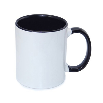 Mug 330 ml with black interior and sublimation handle - class AB - palette