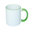 Mug 330 ml with a light green handle for sublimation - class AB