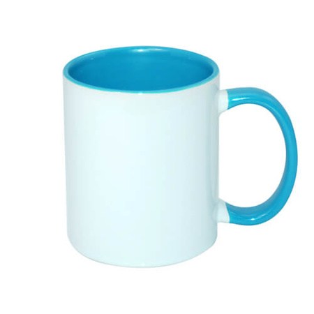 Mug 330 ml with light blue interior and sublimation handle - A + class - palette