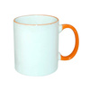 Mug 330 ml with orange handle for sublimation - A+ class