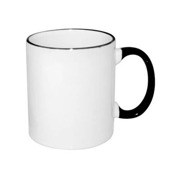 Mug 330 ml with black handle for sublimation - class A+ - palette