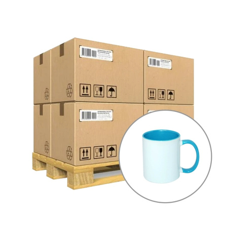 Mug 330 ml with light blue interior and sublimation handle - A + class - palette