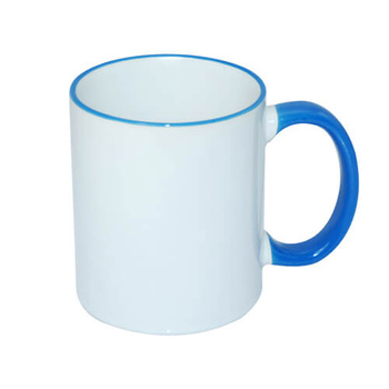 Mug 330 ml with blue handle for sublimation - A+ class - palette