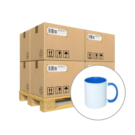 Mug 330 ml with blue interior and sublimation handle - class AB - palette