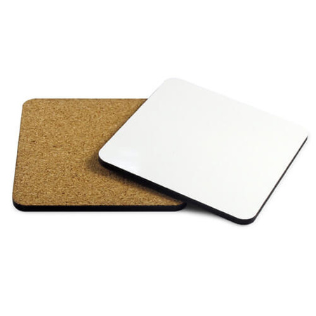 Cardboard and cork coaster for sublimation mug - square - half-pallet
