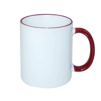 Mug 330 ml with a burgundy handle for sublimation - A+ class - palette