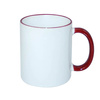 Mug 330 ml with a burgundy handle for sublimation - A+ class