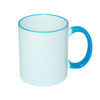 Mug 330 ml with light blue handle for sublimation - A+ class