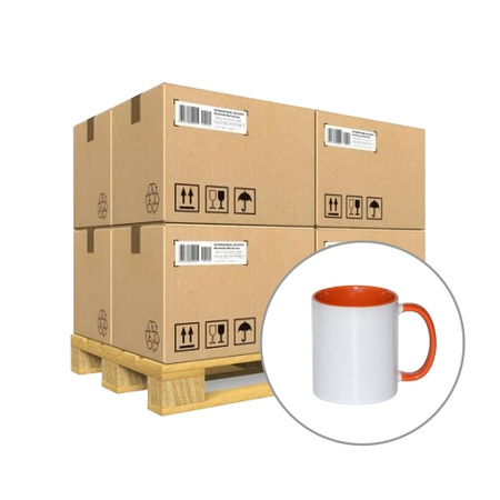 Mug 330 ml with orange interior and sublimation handle - class AB - palette