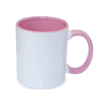 Mug 330 ml with pink interior and sublimation handle - A+ class - palette