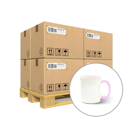 Mug 330 ml with a pink handle for sublimation - class AB - palette