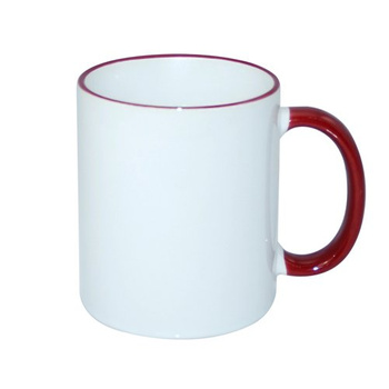 Mug 330 ml with a burgundy handle for sublimation - class AB - palette