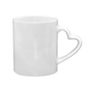 White mug, 330 ml with a heart-shaped handle for sublimation