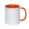 Mug 330 ml with orange interior and sublimation handle - class AB
