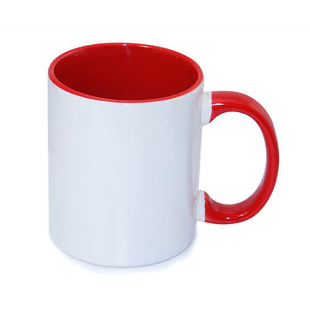 Mug 330 ml with a red interior and a handle for sublimation - A+ class - palette