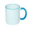 Mug 330 ml with a light blue handle for sublimation - class AB