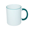 Mug 330 ml with a dark green handle for sublimation - class AB