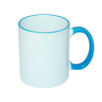 Mug 330 ml with light blue handle for sublimation - A+ class - palette