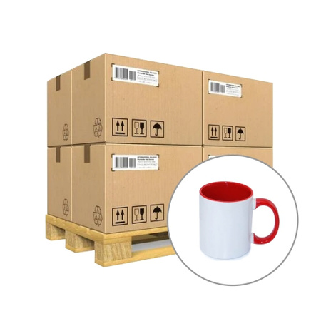 Mug 330 ml with a red interior and a handle for sublimation - class AB - palette