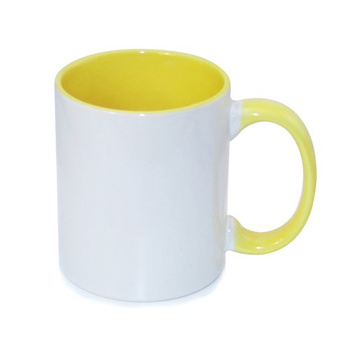 Mug 330 ml with yellow interior and sublimation handle - class AB - palette