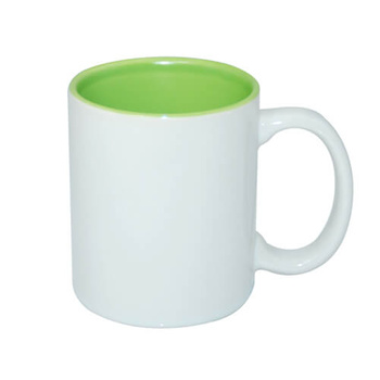 Mug 330 ml with light green interior for sublimation - class A+ - palette