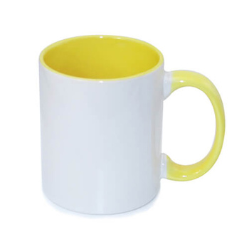 Mug 330 ml with yellow interior and sublimation handle - A+ class - palette
