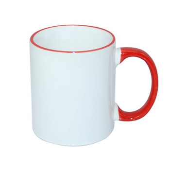 330 ml mug with a red handle for sublimation - class AB - palette