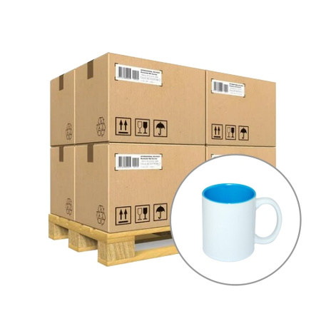 Mug 330 ml with light blue interior for sublimation - class AB - palette