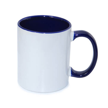 Mug 330 ml with dark blue interior and sublimation handle - A+ class - palette