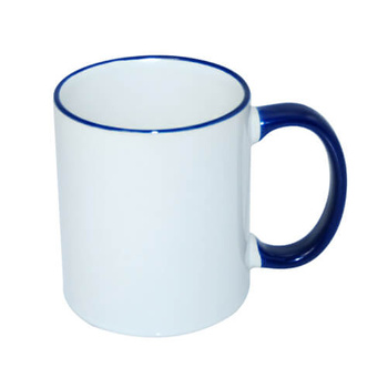 Mug 330 ml with dark blue handle for sublimation - A+ class - palette