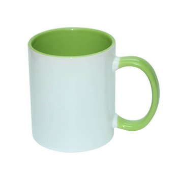 Mug 330 ml with light green interior and sublimation handle - A+ class - palette